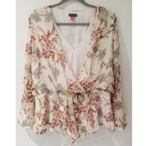 Vince Camuto Wrapover Floral Blouse